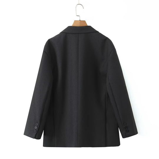 Damen Eleganter Blazer mit modernen Schnallelementen und praktischen Taschen EB