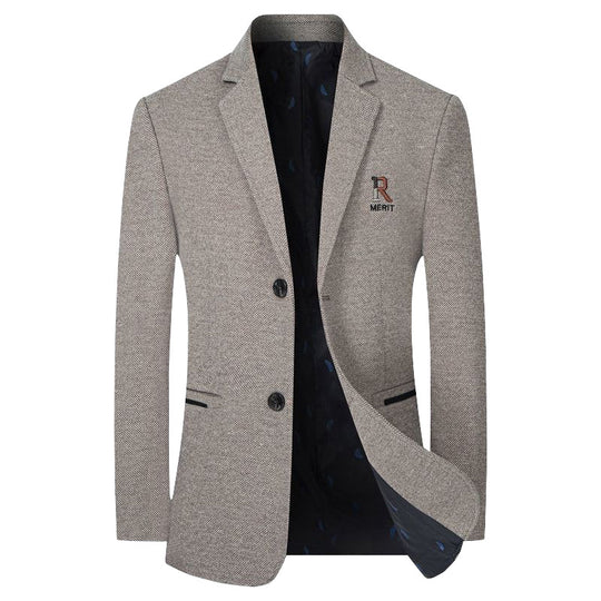 Herren Sakko Slim-Fit aus strukturierter Wollmischung mit kontrastiertem Innenfutter EB