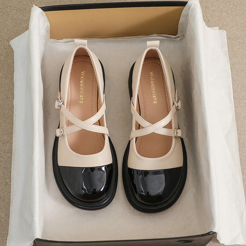 Damen elegante Mary-Jane Schuhe mit modischem Riemen und praktischem Schnallenverschluss EB