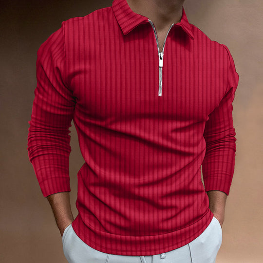 Herren modischer Poloshirt mit Reißverschluss EB