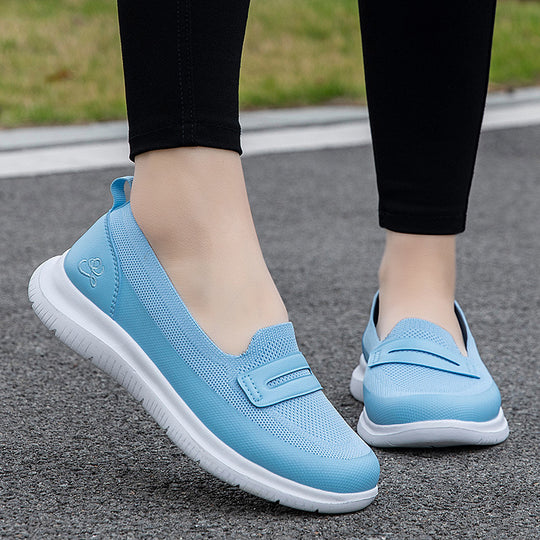 Damen Bequeme Slip-On Sneakers mit atmungsaktiver Mesh-Oberfläche EB