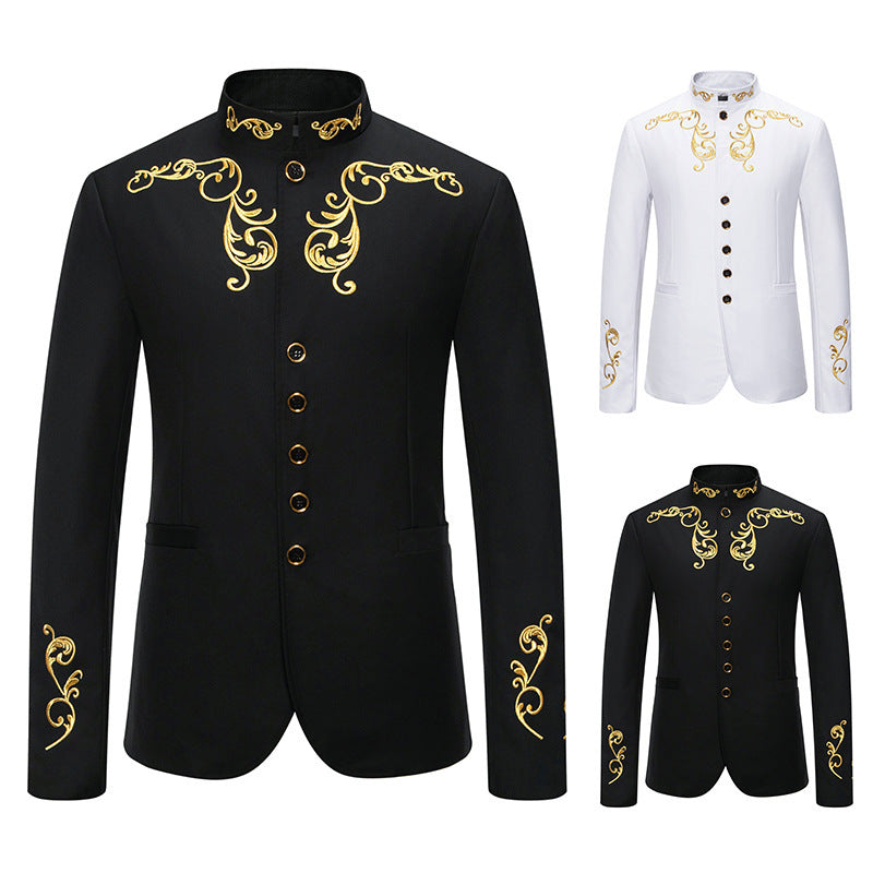 Herren modischer Blazer mit hochwertiger Stickerei EB