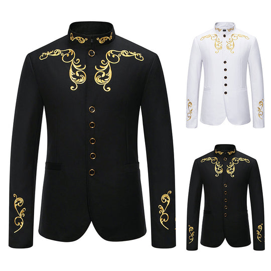 Herren modischer Blazer mit hochwertiger Stickerei EB