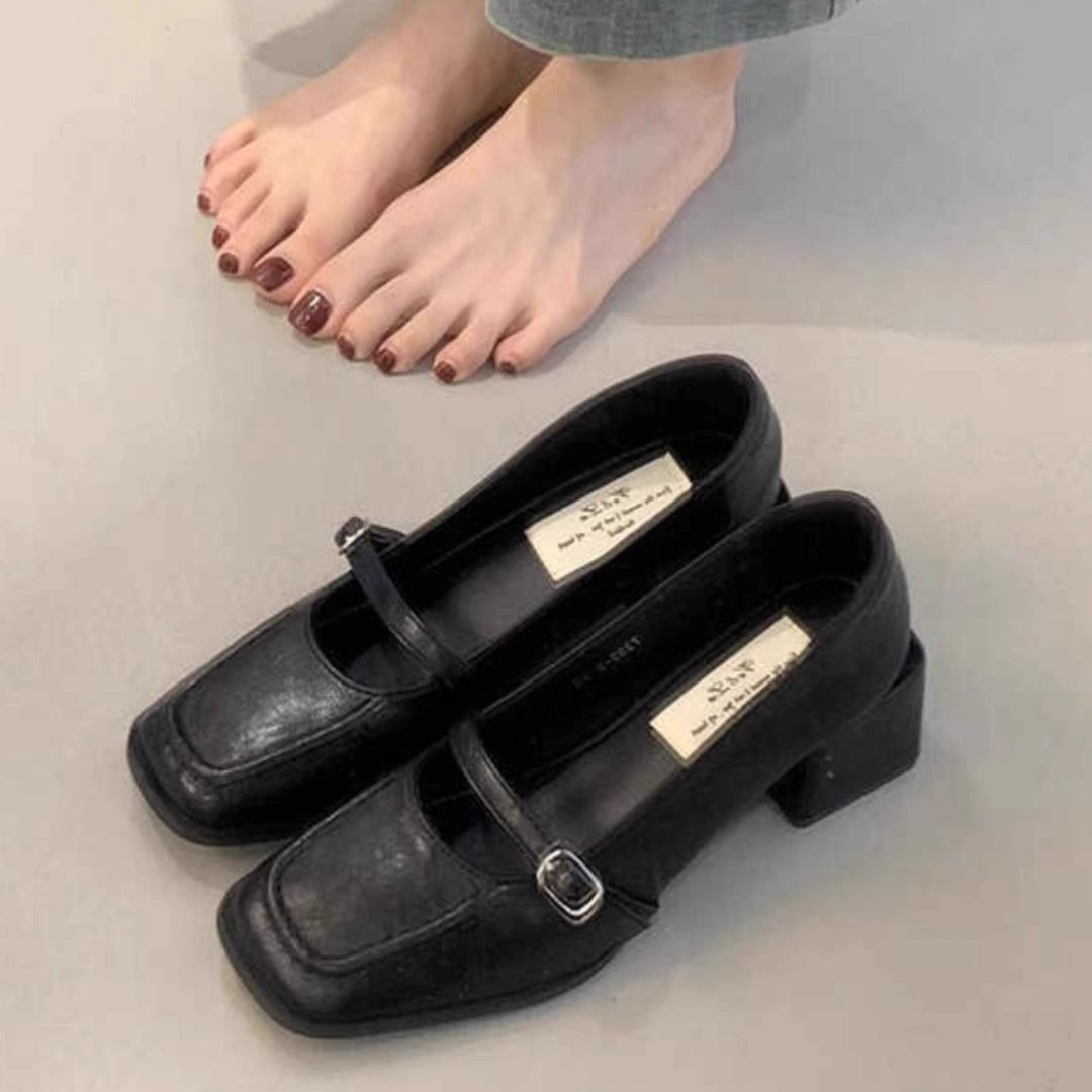 Damen elegante und komfortable Mary Jane Pumps mit modischem Blockabsatz EB