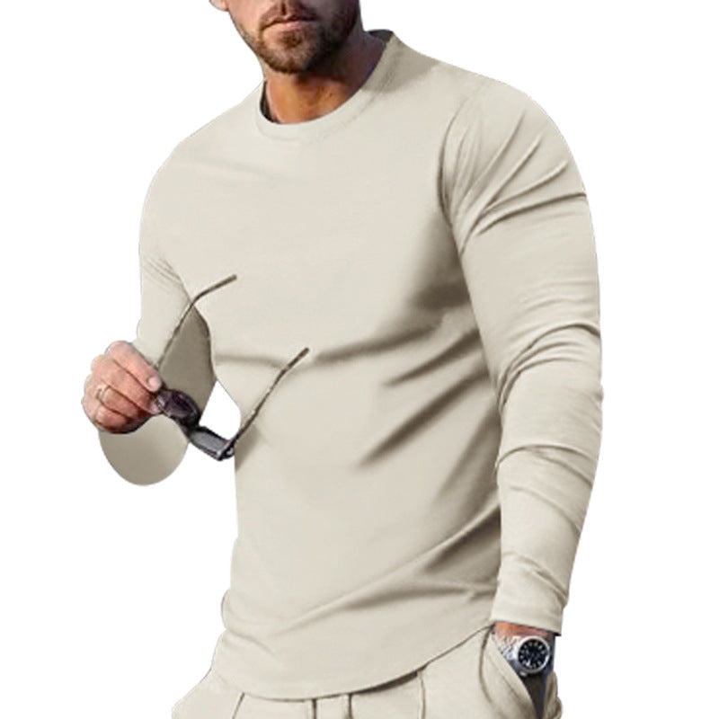 Herren hochwertiges Langarmshirt mit stylishem Rundhalsund und weicher Baumwollmischung EB