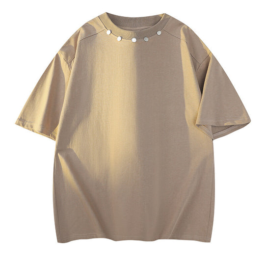 Damen Oversized T-Shirt mit dekorativen Metallakzenten EB