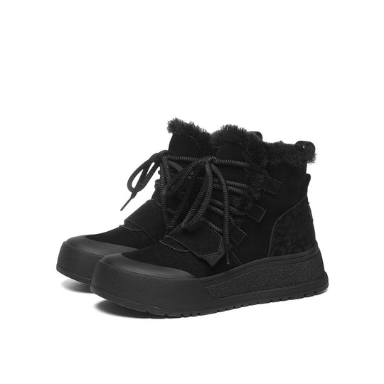 Damen Modische Winterboots mit kuscheligem Innenfutter und stylischem Animal-Print EB