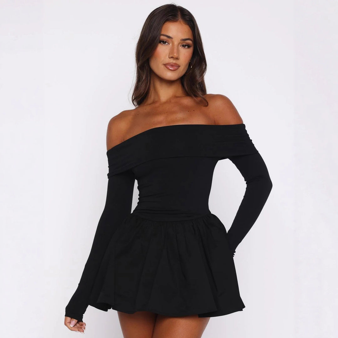 Damen Off-Shoulder Kleid EB