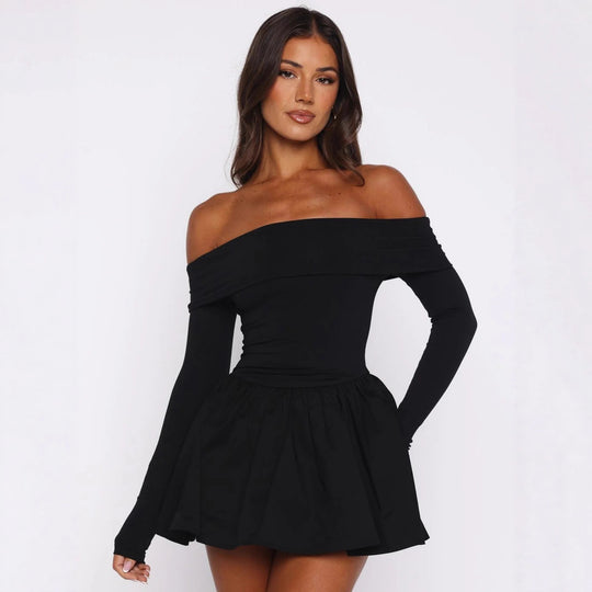 Damen Off-Shoulder Kleid EB