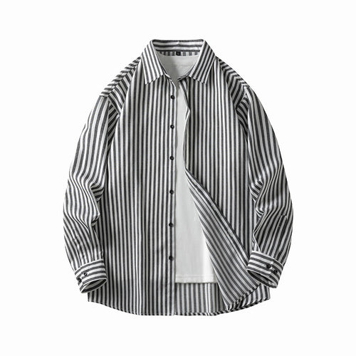 Herren Langarmhemd mit elegantem Streifenmuster und bequemen Passform EB