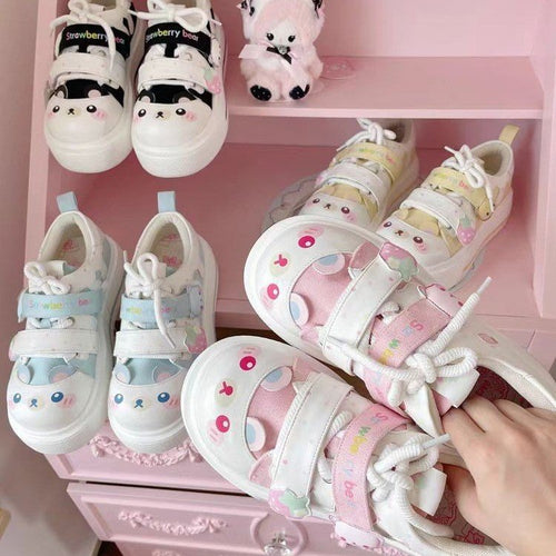 Damen Sneaker mit verspielten Tiermotiven und doppeltem Klettverschluss EB