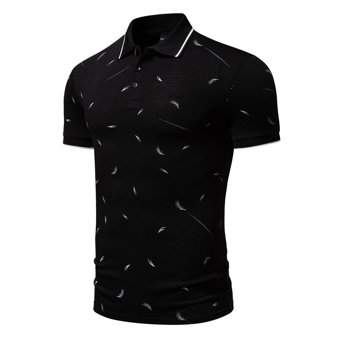 Herren Poloshirt mit modernem Druck und hochwertigem Baumwollmaterial EB