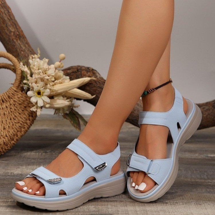 Damen Komfortable Sandalen mit verstellbarem Riemendesign und rutschfester Sohle EB