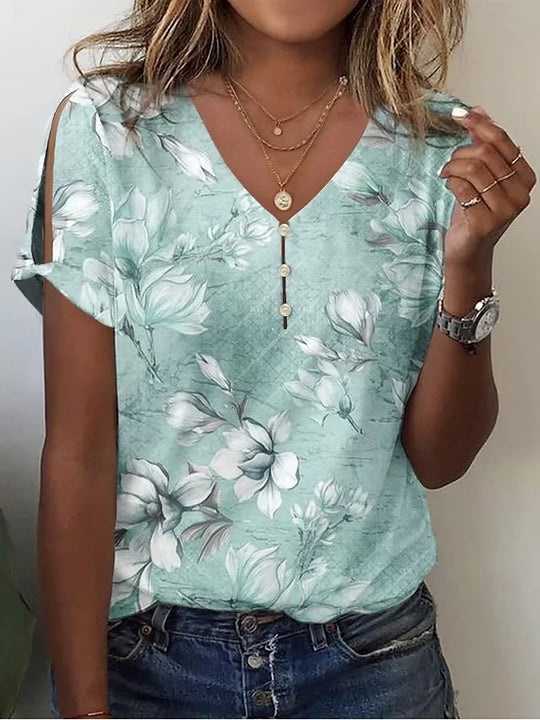 Damen Viskosebluse mit floralem Design und schicke Details EB
