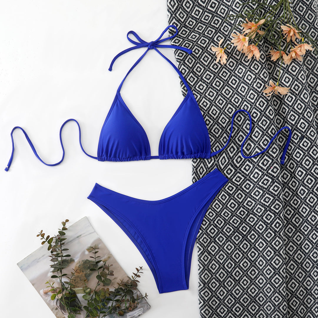 Damen Triangel-Bikini mit verstellbaren Bindebändern EB