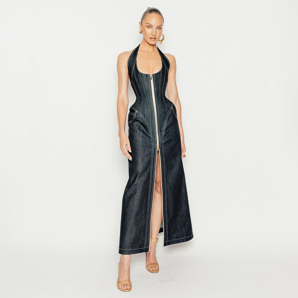 Damen Maxikleid mit Reißverschluss EB