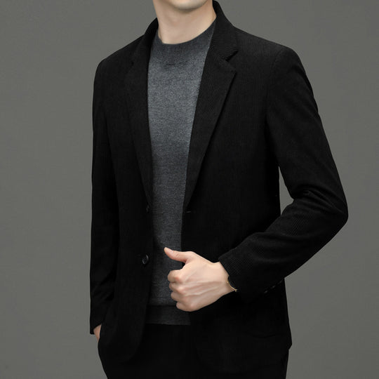 Herren Cord-Sakko Slim-Fit mit Reverskragen und aufgesetzten Taschen EB