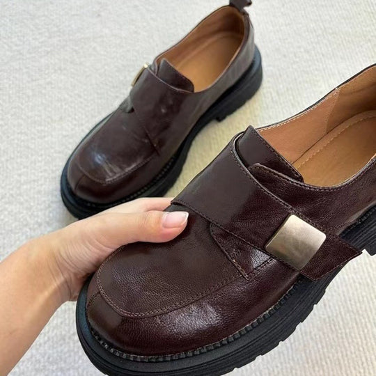 Damen Modische Slip-On Schuhe mit komfortabler Gummisohle und eleganter Schnallenapplikation EB