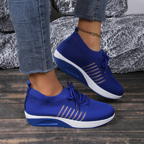 Damen Bequeme Sport-Sneaker mit atmungsaktivem Mesh-Obermaterial und dämpfender Sohle EB