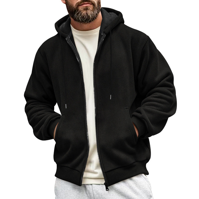 Herren Sweatjacke mit strukturierter Oberfläche und praktischen Taschen EB