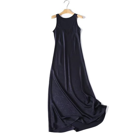 Damen Langes Seidenkleid mit elegantem Rückenausschnitt EB