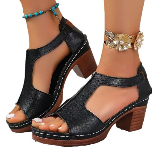 Damen Komfortable Offene Sandalen mit modischen Cut-Outs EB