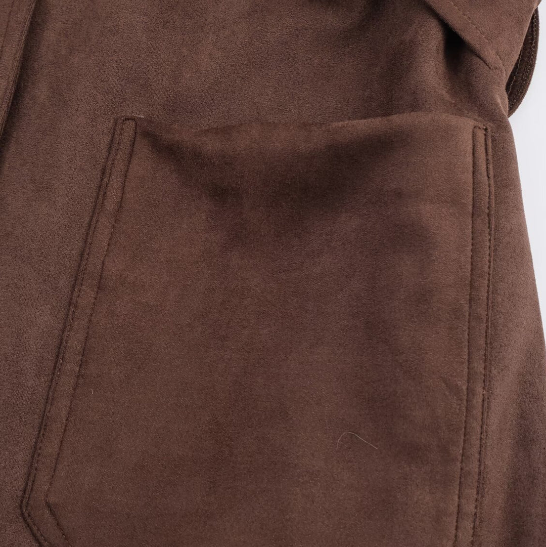 Damen Kunstlederblazerjacke mit tailliertem Schnitt und großem Gürtel EB
