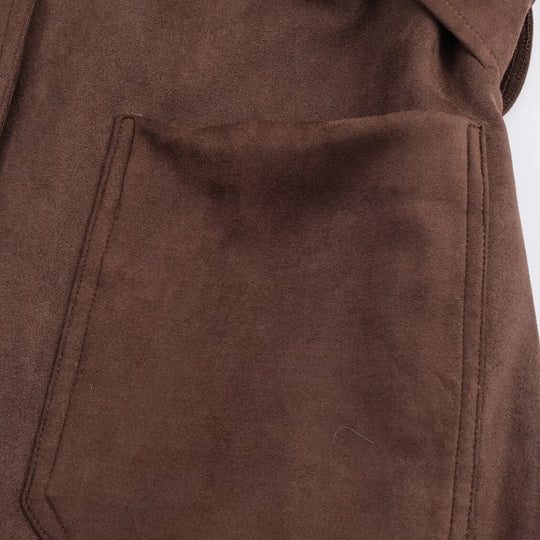 Damen Kunstlederblazerjacke mit tailliertem Schnitt und großem Gürtel EB