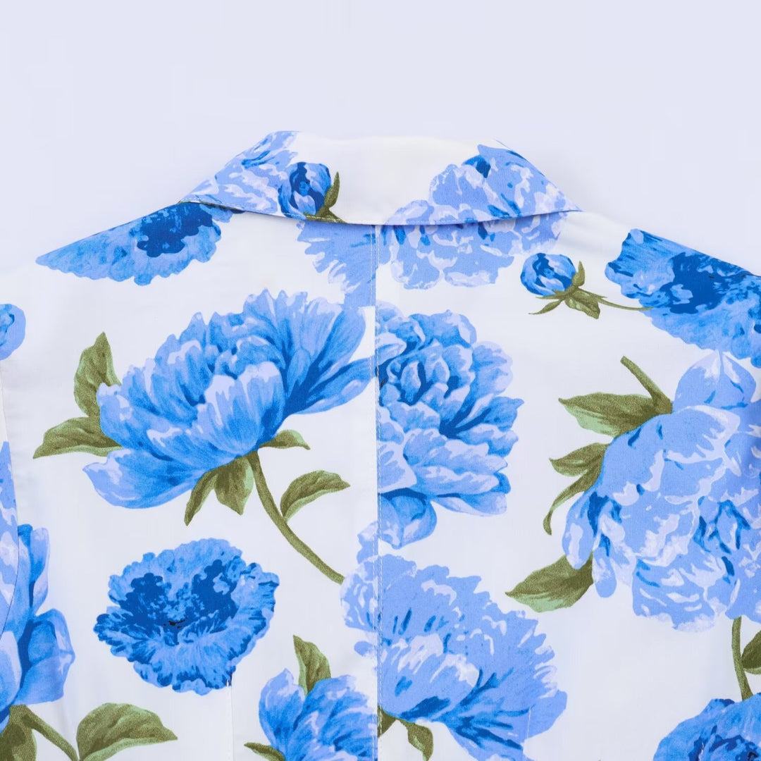 Damenbluse mit floralen Muster und eleganten Puffärmeln EB