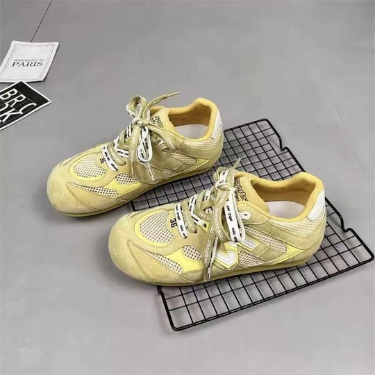 Damen Sportliche Schnür-Sneaker mit atmungsaktiver Mesh-Oberfläche und dämpfender Sohle EB