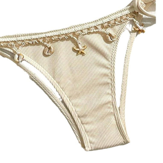 Damen Triangel-Bikini mit verspielten Häkel-Details EB