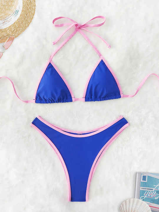 Damen Triangel-Bikini mit aufregendem Streifen-Design EB