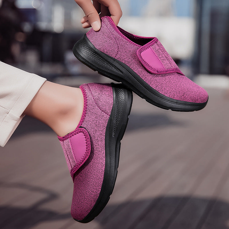 Damen Bequeme Slip-On Fitnessschuhe mit verstellbarem Klettverschluss EB