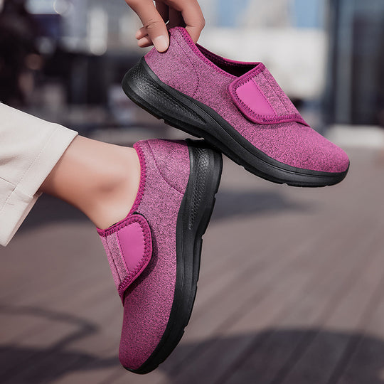Damen Bequeme Slip-On Fitnessschuhe mit verstellbarem Klettverschluss EB