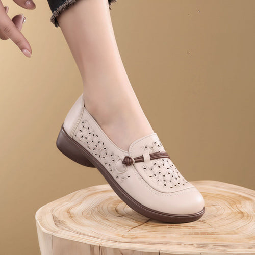 Damen Komfortable und modische Ballerinas mit perforiertem Design EB