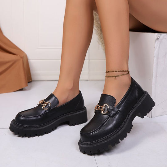 Damen komfortable Loafers mit schickem Metallaczent EB