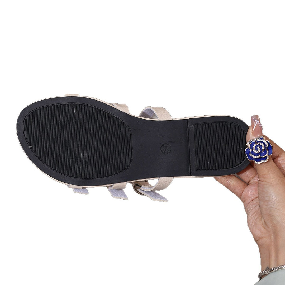Damen Verstellbare Riemen-Sandalen mit eleganten Schnallen EB