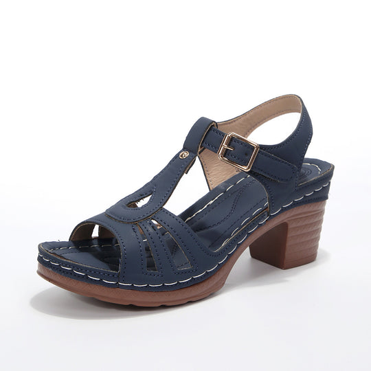 Damen Elegante Sandalen mit hochwertigen Schnallen und komfortablem Fußbett EB