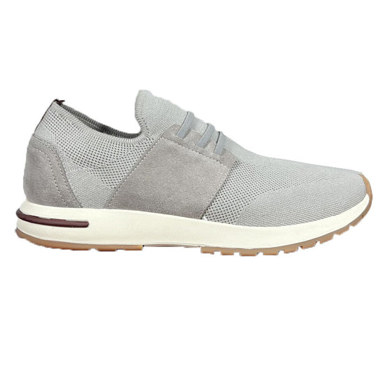 Damen Bequeme Slip-On Sneakers mit elastischer Strickoberfläche und dämpfender Sohle EB