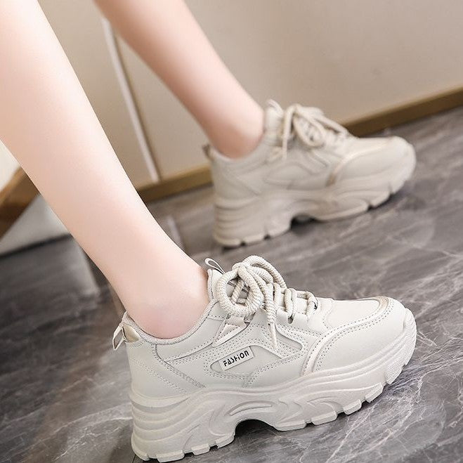 Damen modische Plattform Sneakers mit atmungsaktiver Sohle und rutschfester Laufsohle EB