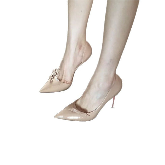 Damen elegante High Heel Pumps mit zierlichem Schleifendetail EB