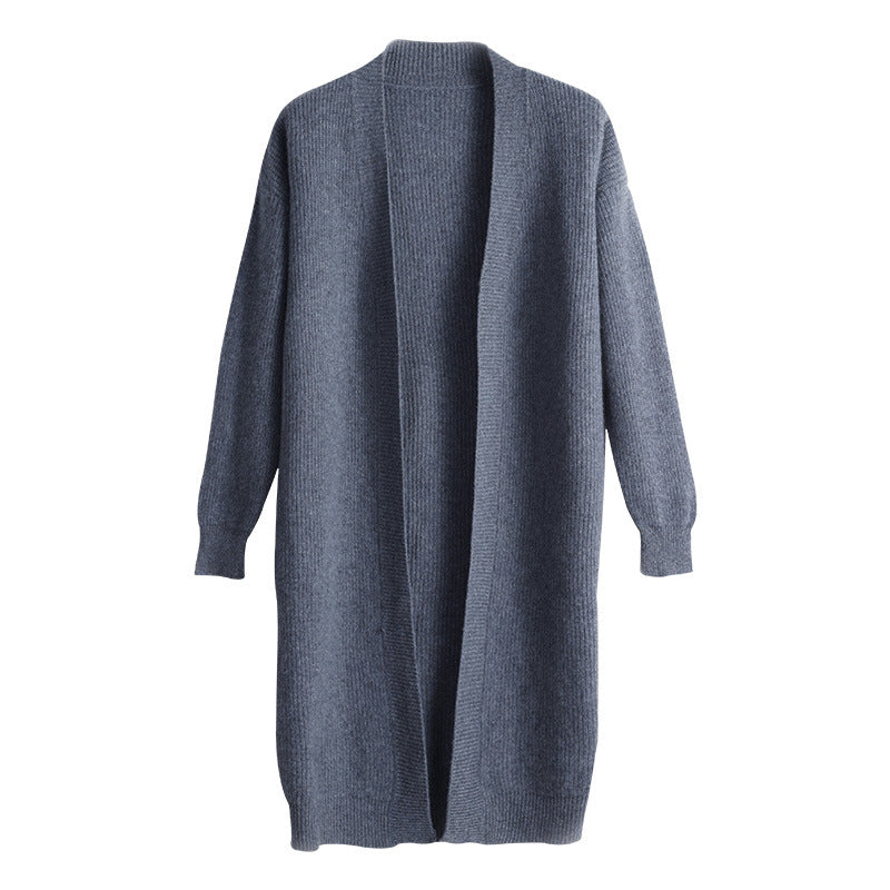 Damen Großer Strickcardigan mit offenem Design und voluminösen Ärmel EB