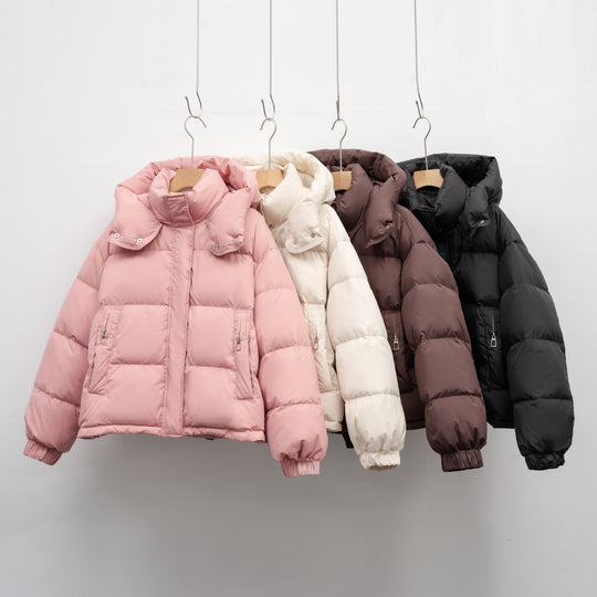 Damen Pufferjacke mit abnehmbarer Kapuze und voluminösem Schnitt EB