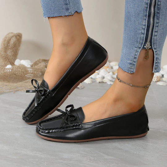 Damen Mokassins mit elegantem Schleifenakzent und weicher Sohle EB