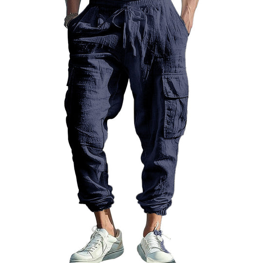 Herren nan lässige Cargo-Jogginghose mit elastischem Bund und großzügigen Seitentaschen EB