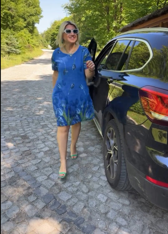Damen Sommerkleid mit floralen Motiven EB