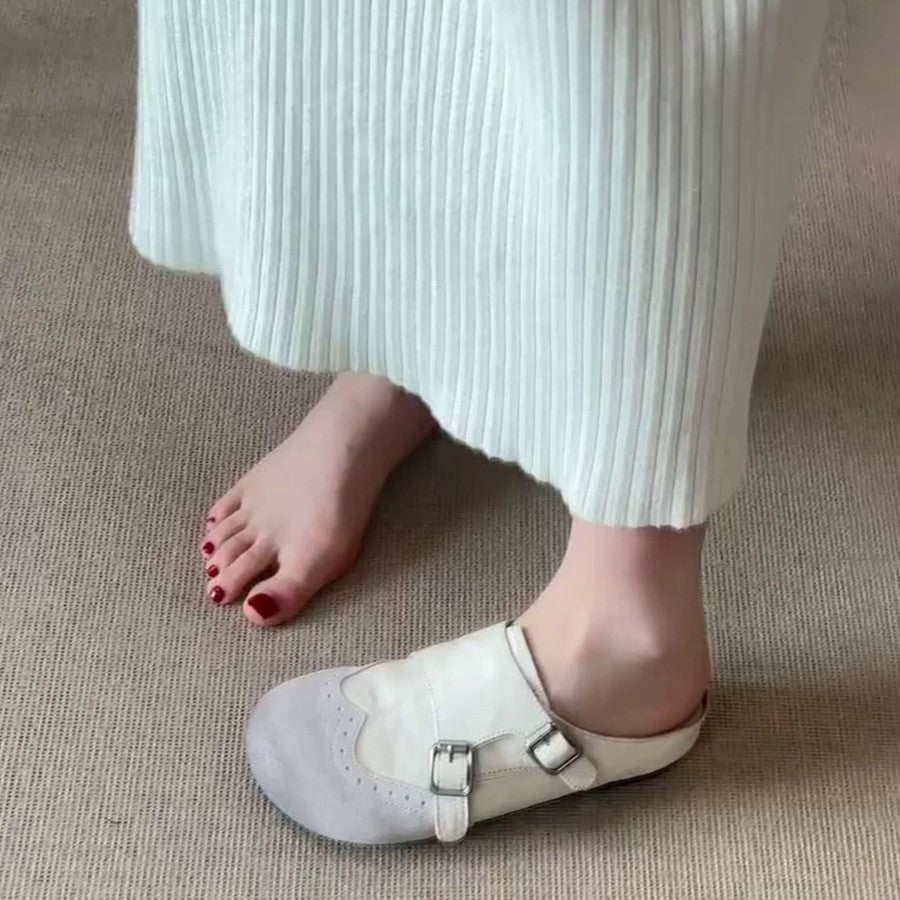 Damen Komfortable Clogs mit modischem Schnallen-Design EB