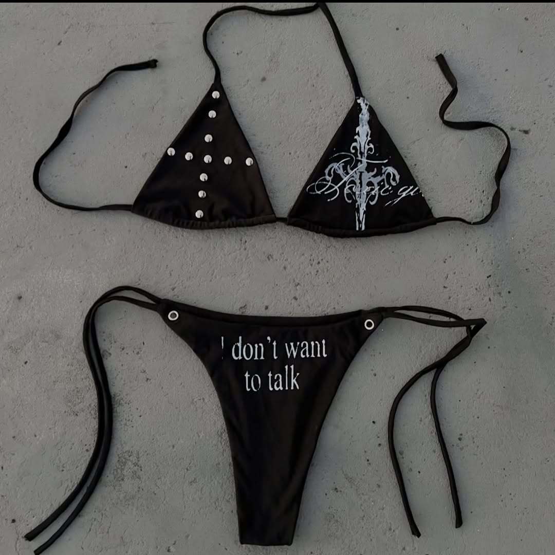 Damen Triangel-Bikini mit auffälligen Details EB