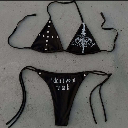 Damen Triangel-Bikini mit auffälligen Details EB