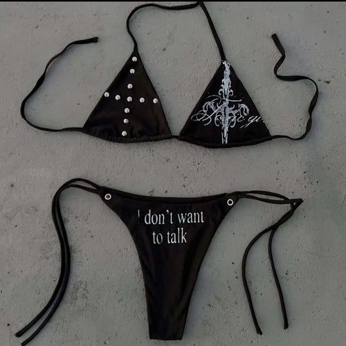 Damen Triangel-Bikini mit auffälligen Details EB